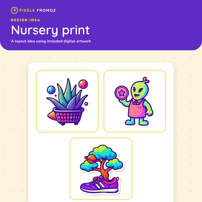 Imágenes prediseñadas PNG de una tienda de conveniencia intergaláctica de plantas de interior, 20 diseños cósmicos imagen 5