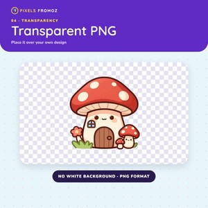 Kawaii Mushroom Clip Art — 20 Transparent PNGs, 4000px image 7