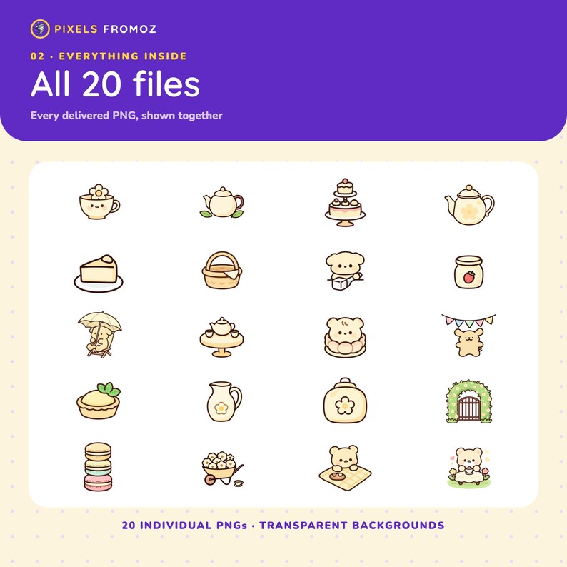 Garden Tea Party Clip Art PNG, 20 Whimsical Tea Designs image 10