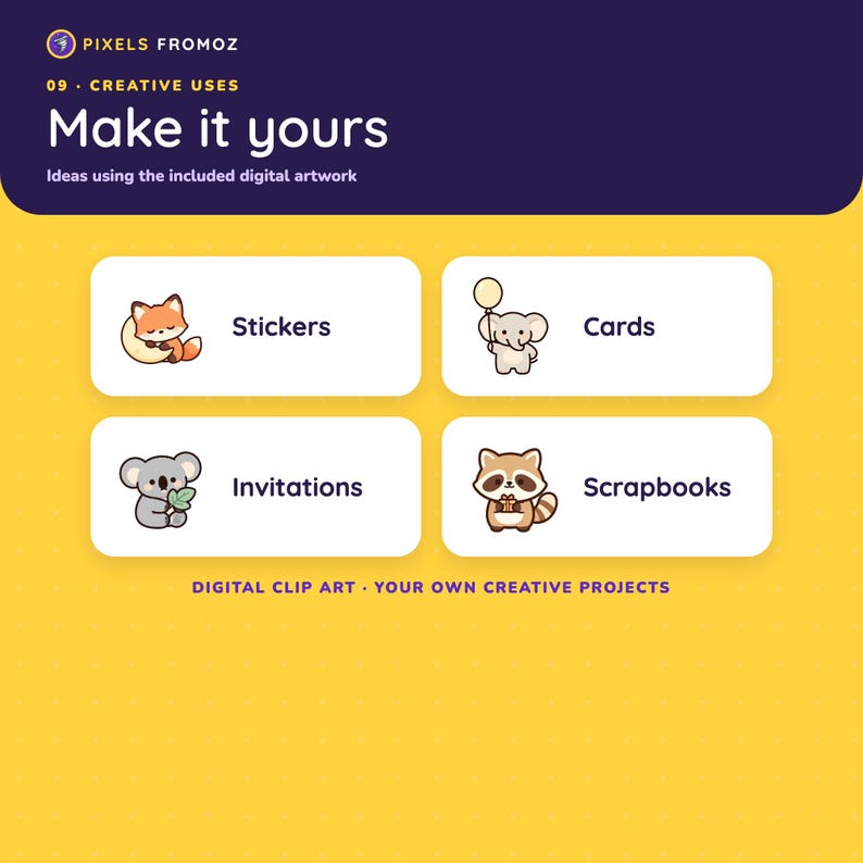 Imágenes prediseñadas de animales para baby shower en formato PNG, 20 adorables amigos para la habitación del bebé para manualidades. imagen 3