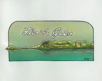 Florida Gator, Gator, Florida art, Print, 11 by 14, Robert Mahosky