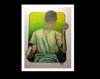 Bennys Back, African, Rwandan, Print, 11 inch by 14 inch, Robert Mahosky