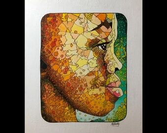 Sunlight profile, Print, Rwandan , African, 11 by 14, Robert Mahosky