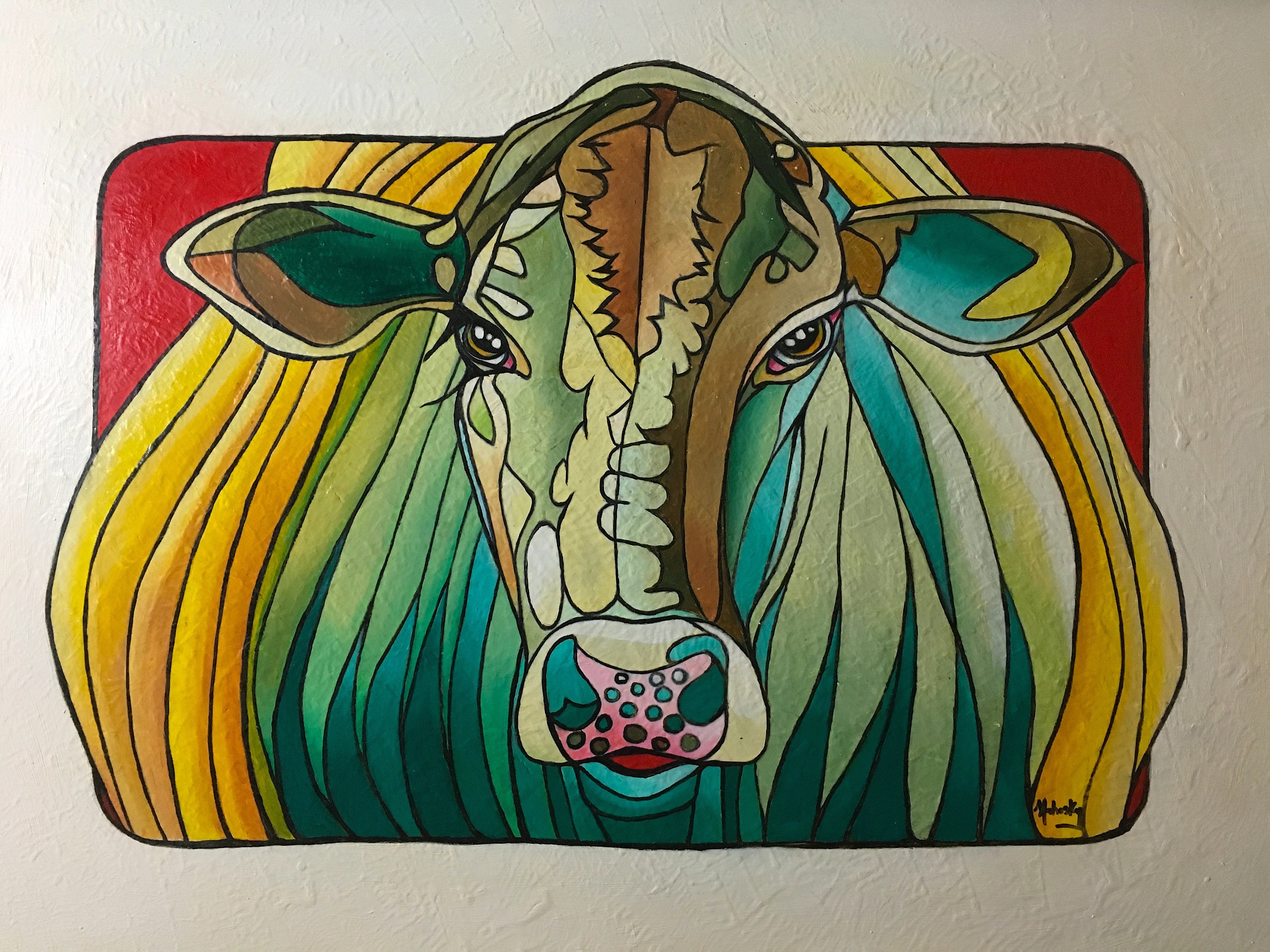 Fat Cow Original oil painting Oil on clayboard Cow Etsy