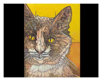 kitten face, Cat, painting, kitten, 11 by 14, Robert Mahosky