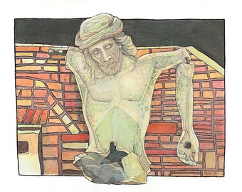 Broken, Print, Crucifixion, 11 by 14, Robert Mahosky