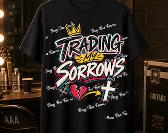 Trading My Sorrows PNG | Christian Worship Digital Download | Worship Song Shirt Design | DTF Sublimation Graphic