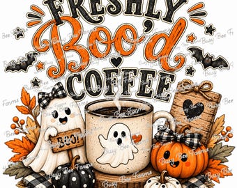 Freshly Boo’d Coffee Shirt | Halloween Coffee Tee | Spooky Season Shirt | Cute Ghost Coffee T-Shirt | Fall Coffee Lover Gift