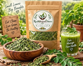 Organic Dried Moringa Oleifera Leaves, Natural Herbal Tea, Wellness Superfood