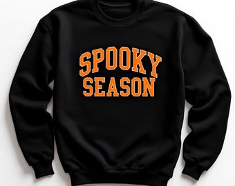Felpa girocollo ricamata a tema Halloween / Felpa di Halloween da donna / Maglietta a tema Halloween, regalo autunnale