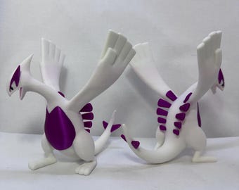 Figura impresa en 3D de Lugia brillante de 4"