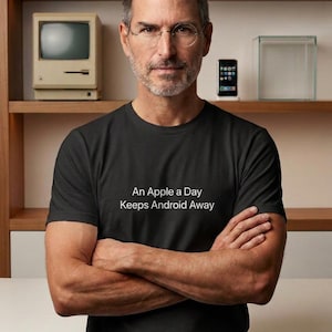 An Apple A Day Keeps Android Away Shirt Minimalist iPhone Lover Tee Funny iOS Coder Gift Software Developer Top Clean Modern Tech TShirt