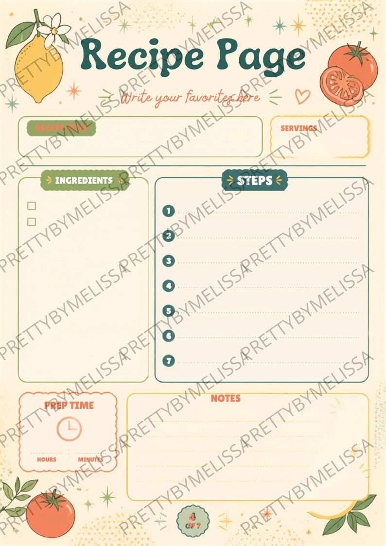Weekly Meal Planner & Shopping List | Menu, Prep Checklist, Recipe Page ...