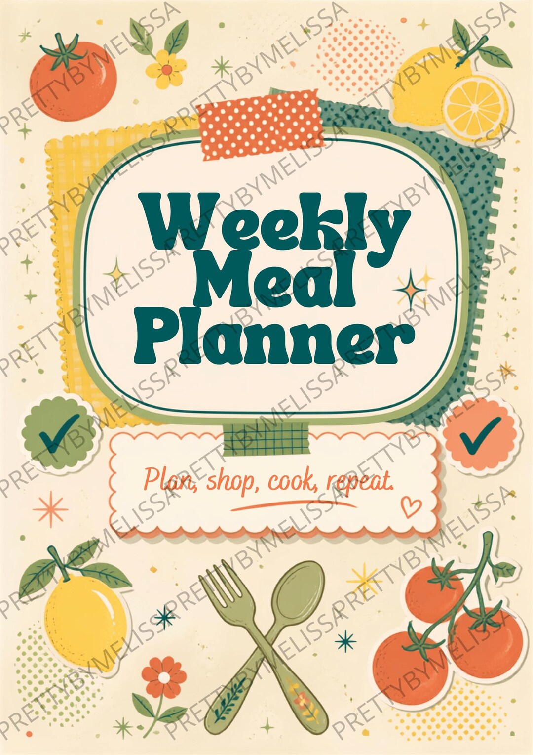 Weekly Meal Planner & Shopping List | Menu, Prep Checklist, Recipe Page ...
