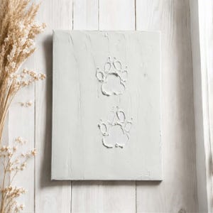 3d textured wall art, dog artwork canvas, white plaster canvas