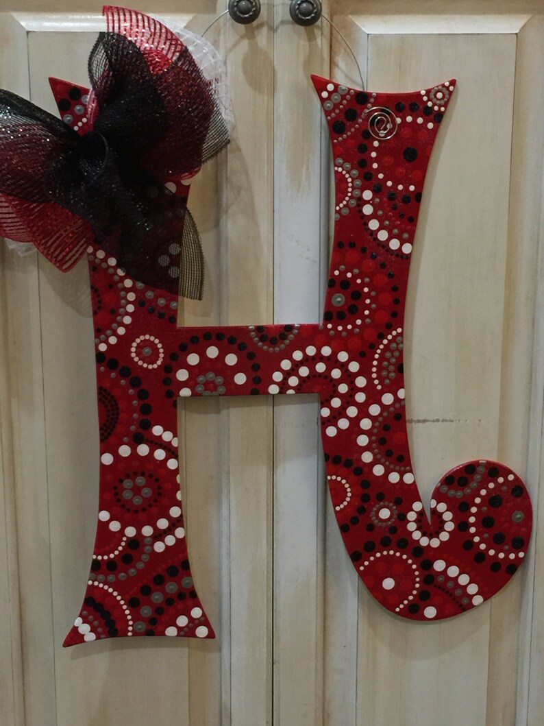 Wood Initial H Door Hanger Etsy