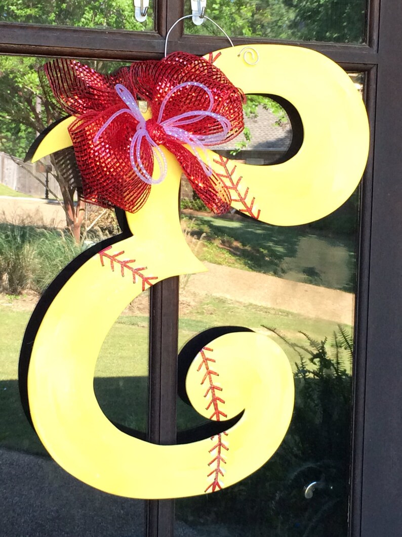Softball Door Hanger E Etsy
