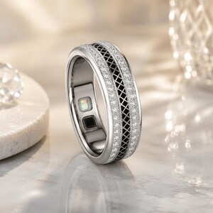 Oura Ring Gen 4 & Gen 5 Moissonit Diamant Silberfassung