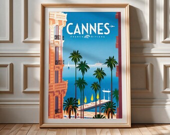 Vintage Provence Print: Retro Poster of a Village in Lavender Fields at Sunset, Living Room Decoration (digital download)