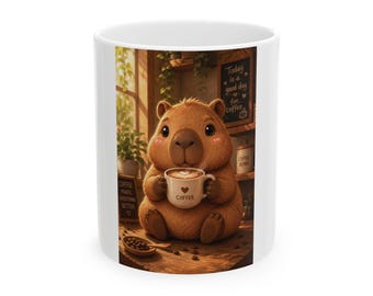 Capybara Coffee Mug | Kawaii Animal Ceramic Cup (11oz)
