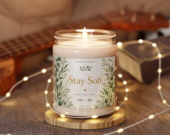 Eucalyptus Sage Soy Candle | Botanical Minimalist Home Decor 9oz