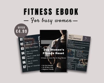 7-Day Women's Fitness Reset eBook | At-Home Workouts for Busy Women | Printable Tracker & Beginner Guide