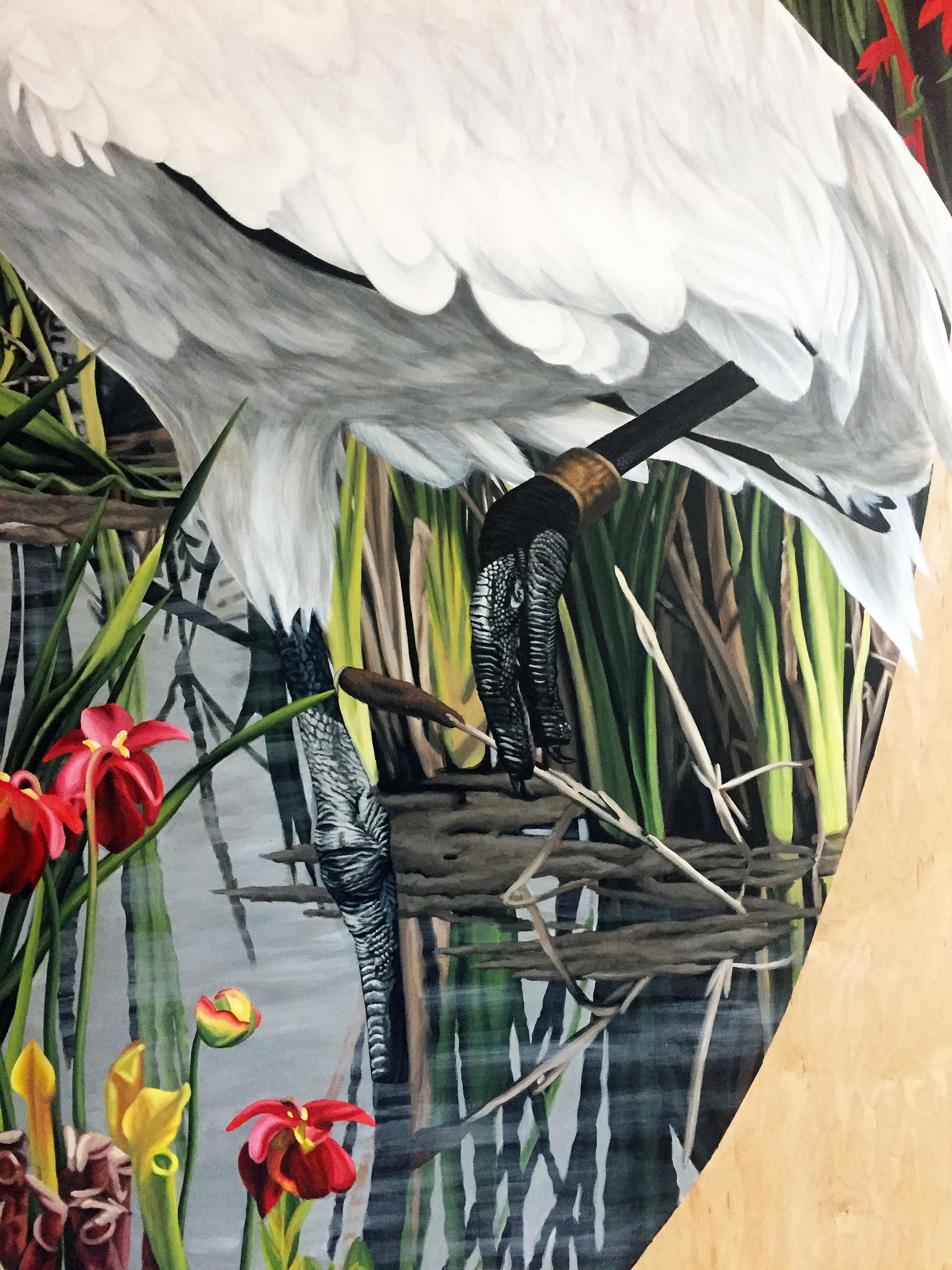 Reintroduction I whooping Crane Original Framed Acrylic Etsy