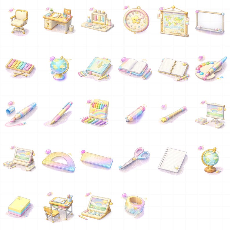 Classroom School Supplies Clipart PNG, Science Lab & School Decor ...