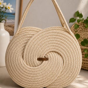 Crochet Swirl Circle Bag Pattern PDF | Round Shoulder Tote | Beginner DIY Purse
