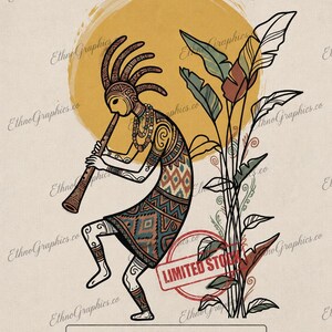 Mystieke tribale fluitspeler vectorafbeelding BEPERKTE VOORRAAD Boho Zon SVG