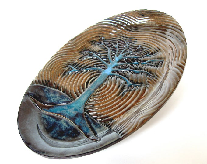 Tree Serving Platter Modern Ceramic Stoneware Pottery Large Etsy