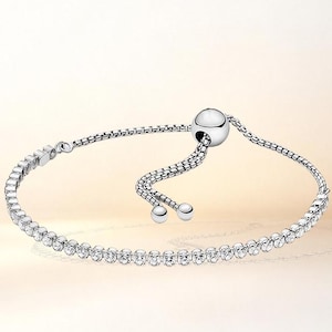 Pandora sparkling slider tennis bracelet - Etsy 日本