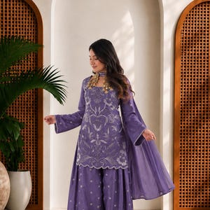 Purpal Chinon 3mm Sequence Sharara Suit