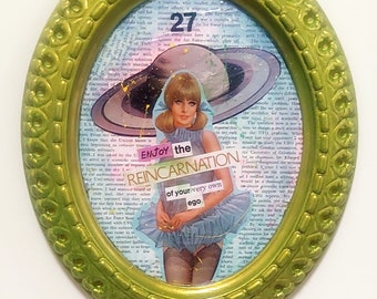 The Saturn Return - Mixed Media Upcycled Frame Handmade Collage - 27 Club Ego Death Spiritual Art - Livraison gratuite aux États-Unis
