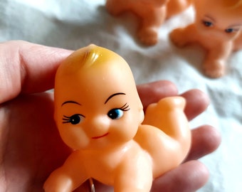 Kewpie Krew - Vintage Squeaky Rubber Kewpie Dolls - Set of 3 Made in China Vintage Dead Stock - FREE US SHIPPING