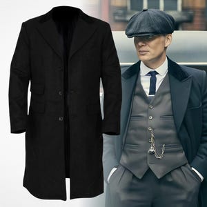 Peaky Blinders Thomas Shelby Wool Coat, British Gangster Cosplay Costume