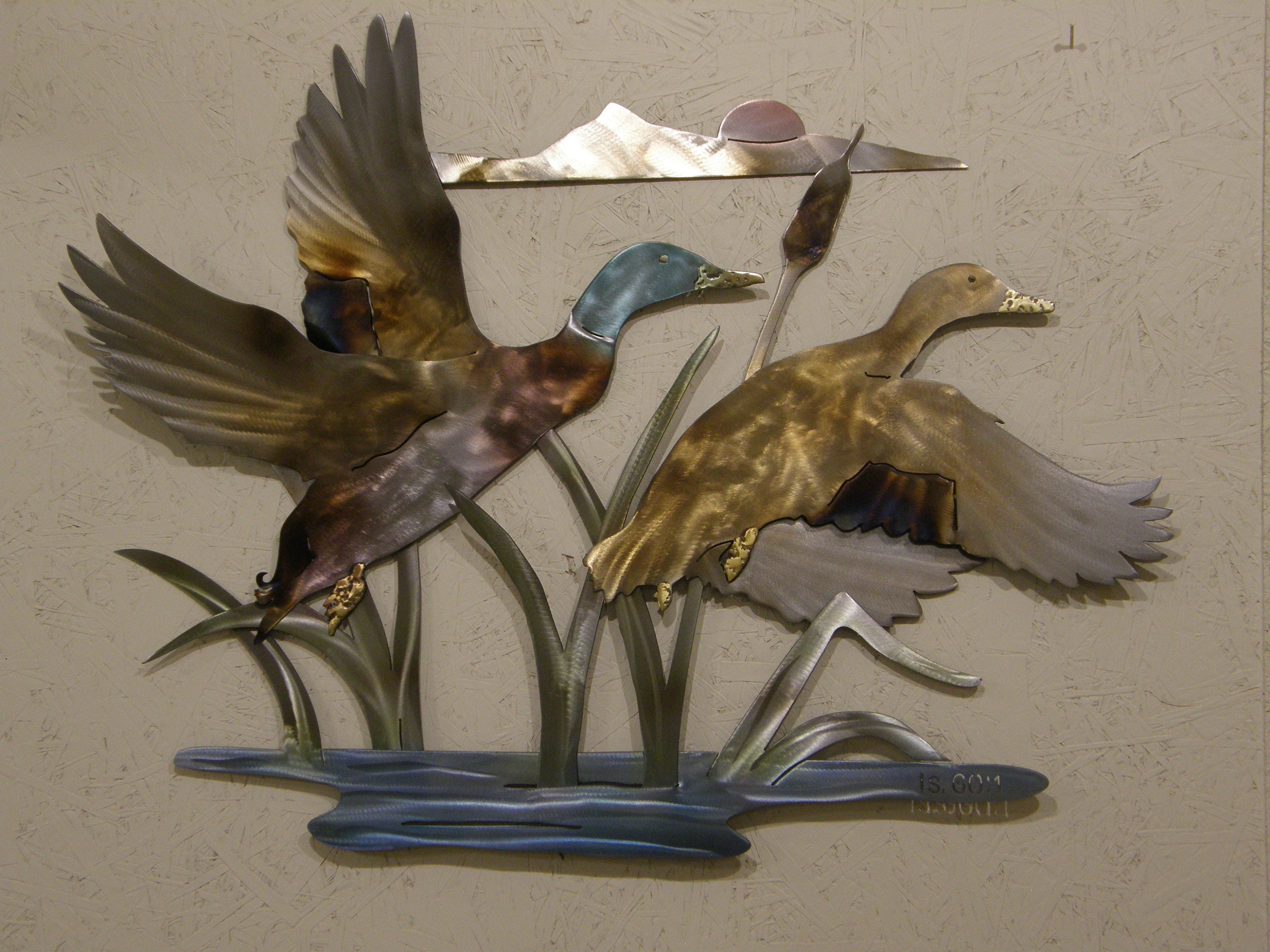 Metal Wall Sculpture of Ducks in Pond Setting Etsy