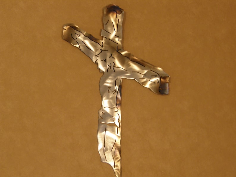 Crucifix Metal Wall Sculpture - Etsy