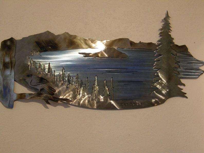 Crater Lake Metal Wall Sculpture Etsy