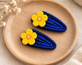 Beginner Crochet Flower Hair Clip Pattern | Easy Tutorial (Digital Download)