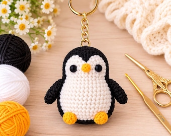 Crochet Penguin Keychain Pattern | Amigurumi PDF, Beginner Friendly, Animal Charm (Digital Download)