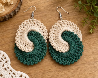 Boho Crochet Interlocking Drop Earrings Pattern (PDF Tutorial)