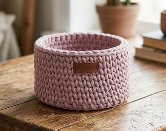 Beginner Round Crochet Basket Pattern, Organize Essentials (PDF)