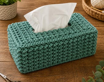 Easy Crochet Tissue Box Cover Pattern, Textured Home Decor Cozy (PDF Pattern)