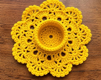 Beginner Crochet Tea Light Holder Pattern, Flower Candle Holder (PDF)