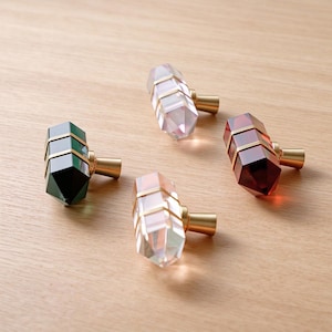 Faceted Lucite Cabinet Knobs, Unique Drawer Knobs, Modern Furniture Hardware