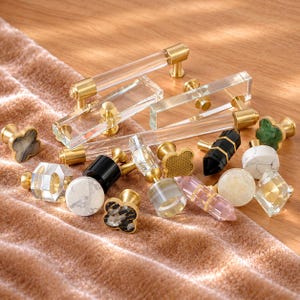 Assorted Glass Knobs And Pulls for Cabinets, Modern Home Hardware