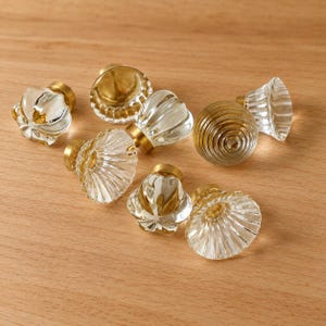 Sculptural Glass Cabinet Knobs, Unique Drawer Knobs, Decorative Furniture Hardware