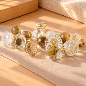 Boutons de porte en verre style cristal, boutons de tiroir décoratifs, quincaillerie pour meubles modernes