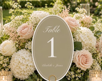 Sage Green Wedding Table Number Template | Editable Canva Table Sign | Printable Reception Table Numbers | Wedding Decor | SG01 Download